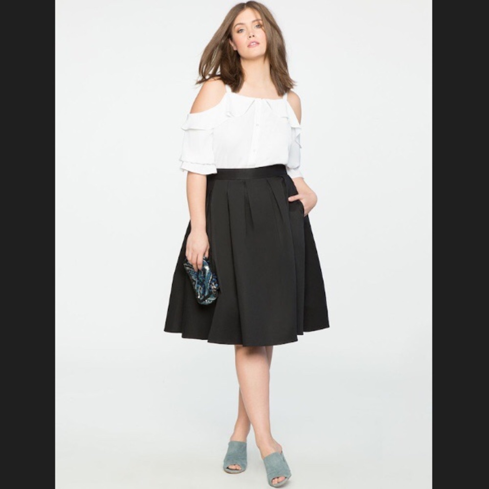 NWT Eloquii Kaya midi skirt- black- size 20